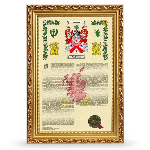 Armorial History Framed - Gold